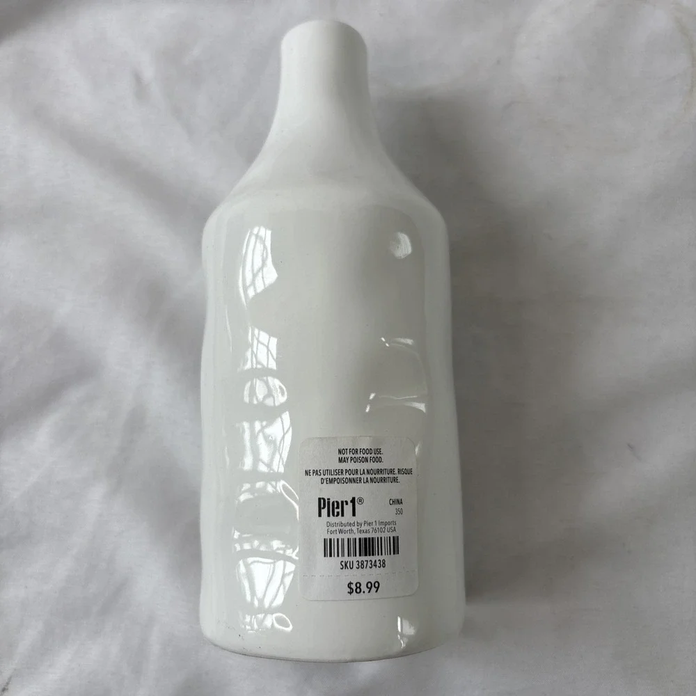 Pier 1 Imports‎ FAMILY White Ceramic Vase 7.5